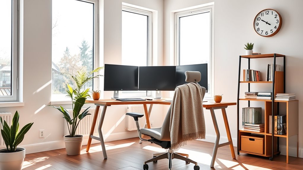 ergonomic setup and lighting