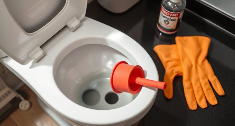 use plunger or chemical drain