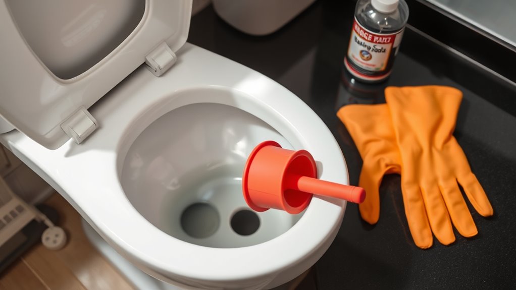 use plunger or chemical drain