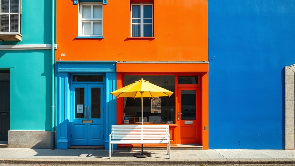 bold colors and geometric patterns