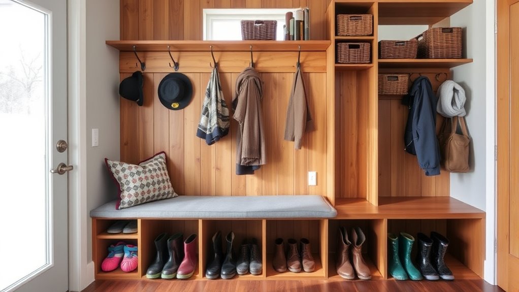 custom weatherproof mudroom storage
