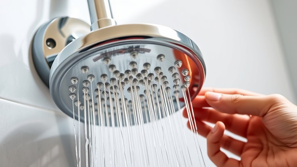 efficient water saving showerhead installation