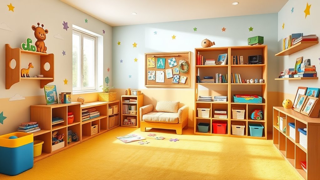 organized safe colorful playroom