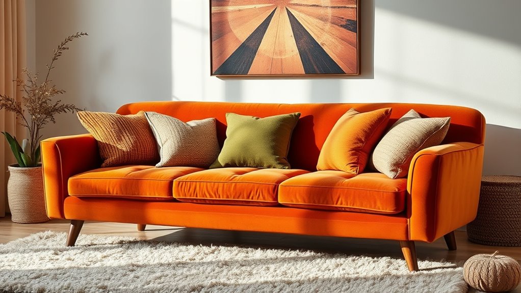 retro textiles with modern lighting