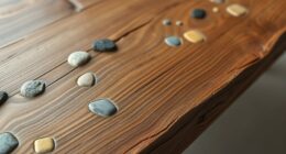 salvaged wood and stones