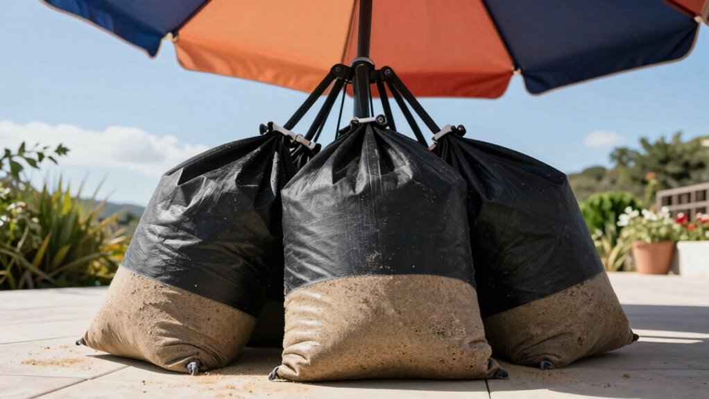 secure heavy duty umbrella stabilization