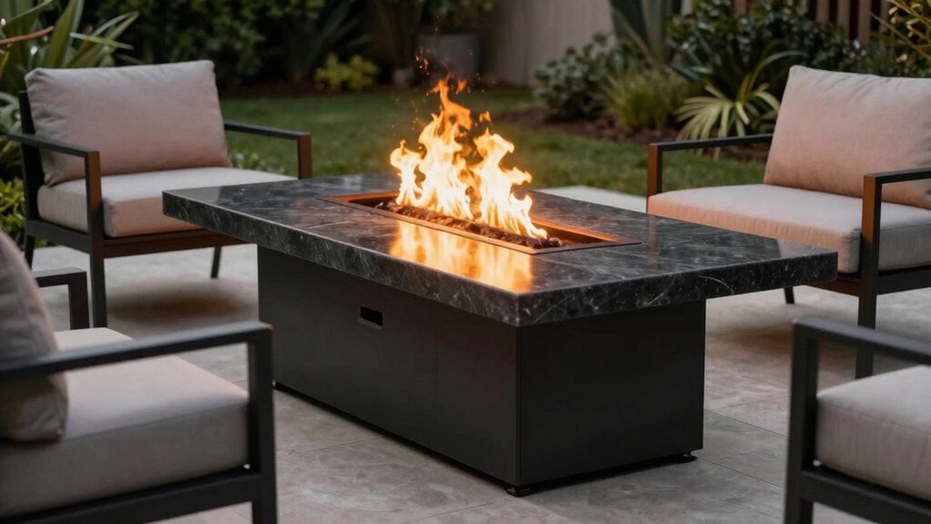 top rectangular propane fire pits